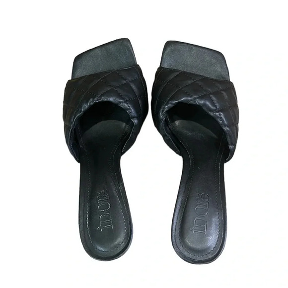Idore Quilted Square Toe Stiletto Heel Black Size 9 - Picture 4 of 10